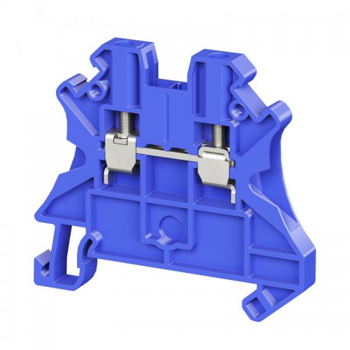 Клемма проходная винтовой зажим; 2 точки подключения; 2.5кв.мм син. DKC TUR-2.5R-BU