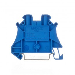 Клемма проходная винтовой зажим 2 точки подключения 4кв.мм син. DKC TUR-4-BU