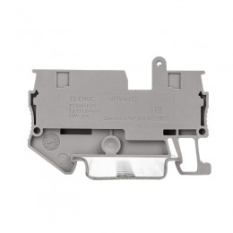 Клемма с размыкателем зажим push-in 2 точки подключения 4кв.мм сер. DKC VPR-4-TG