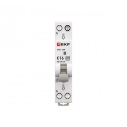 Выключатель автоматический дифференциального тока 1мод. C 16А 30мА тип AC 6кА АВДТ-63М электрон. PROxima EKF DA63M-16-30