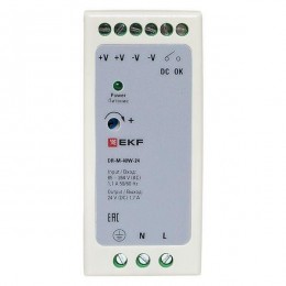 Блок питания на DIN-рейку 40Вт Uвх ~ 220В AC m Uвых - 24В DC постоянного тока EKF DR-M-40W-24
