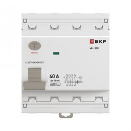 Выключатель дифференциального тока 4п 40А 30мА тип AC 6кА ВД-100N электромех. PROxima EKF E1046M4030