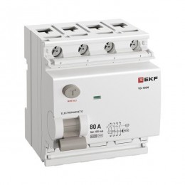 Выключатель дифференциального тока 4п 80А 100мА тип AC 6кА ВД-100N электромех. PROxima EKF E1046M80100