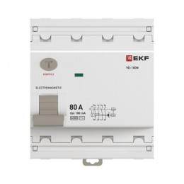 Выключатель дифференциального тока 4п 80А 100мА тип AC 6кА ВД-100N электромех. PROxima EKF E1046M80100