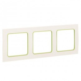 Рамка 3-м Стокгольм бел. с линией цвета зел. PROxima EKF EAM-G-302-10