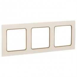 Рамка 3-м Стокгольм бел. с линией цвета шампань PROxima EKF EAM-G-302-20