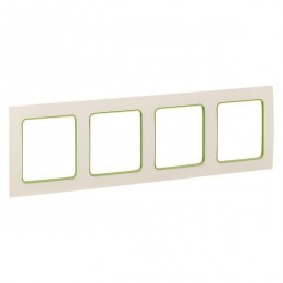 Рамка 4-м Стокгольм бел. с линией цвета зел. PROxima EKF EAM-G-303-10