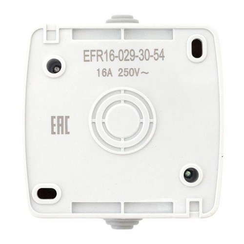 Розетка 1-м ОП Мурманск 16А IP54 с заземл. защ. шторки с крышкой сер. EKF EFR16-029-30-54