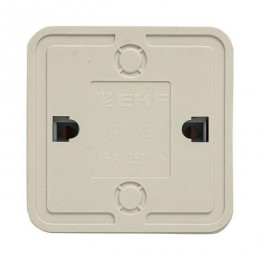 Розетка 1-м ОП Рим 16А IP20 с заземл. бел. EKF ENR16-028-10