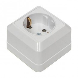 Розетка 1-м ОП Рим 16А IP20 с заземл. бел. EKF ENR16-028-10