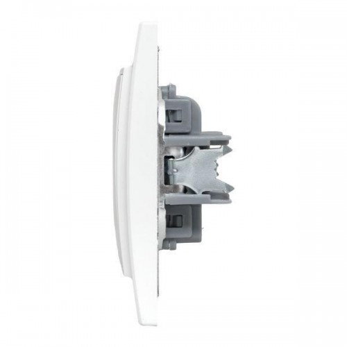 Розетка 1-м СП Минск 10А IP20 без заземл. защ. шторки бел. Basic EKF ERR10-022-100