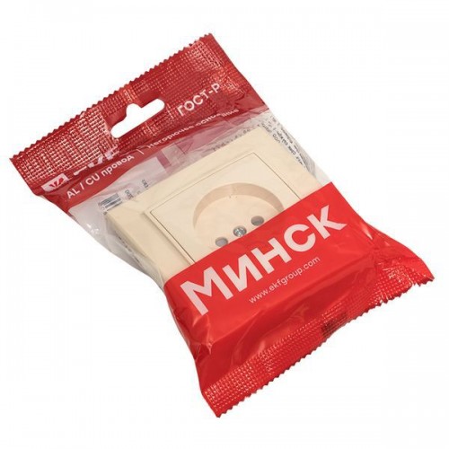 Розетка 1-м СП Минск 10А IP20 без заземл. защ. шторки беж. EKF ERR10-022-200