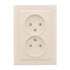 Розетка 2-м СП Минск 10А IP20 без заземл. защ. шторки беж. EKF ERR10-102-200