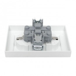 Розетка 2-м СП Минск 16А IP20 с заземл. защ. шторки бел. Basic EKF ERR16-128-100