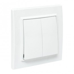 Выключатель 2-кл. СП Минск 10А IP20 бел. Basic EKF ERV10-023-10