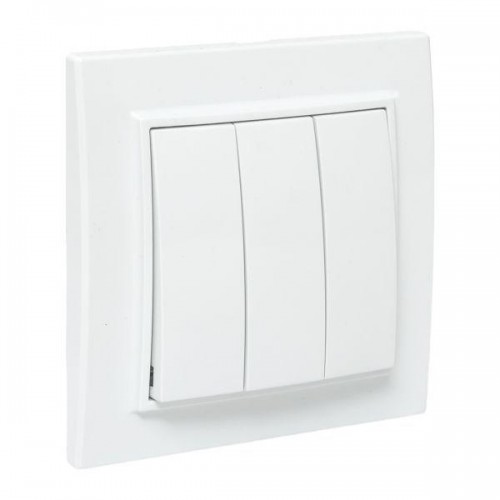 Выключатель 3-кл. СП Минск 10А IP20 бел. Basic EKF ERV10-024-10