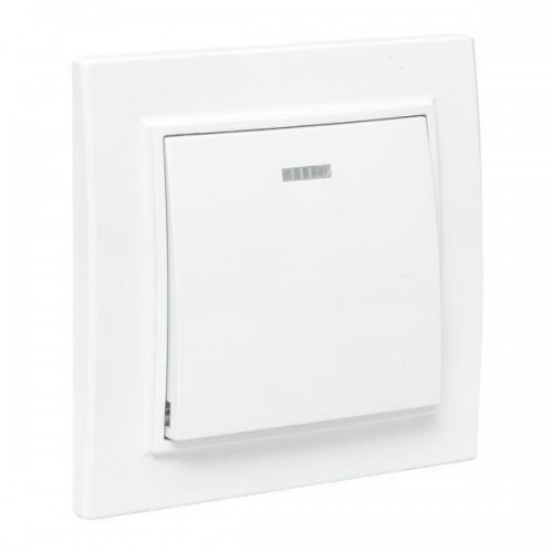 Выключатель 1-кл. СП Минск 10А IP20 с индикатором бел. Basic EKF ERV10-121-10