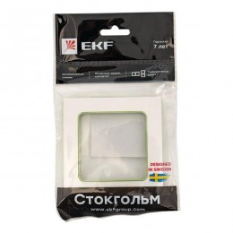 Рамка 1-м Стокгольм бел. с линией цвета зел. PROxima EKF EXM-G-302-20