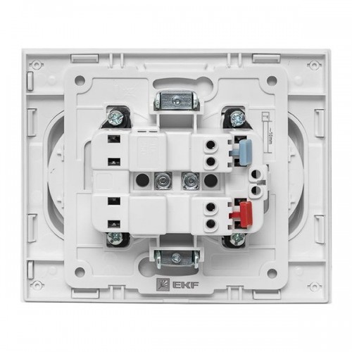 Розетка 2-м СП Стокгольм 10А IP20 без заземл. защ. шторки бел. PROxima EKF EXR10-102-10