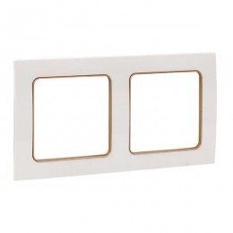 Рамка 2-м Стокгольм бел. с линией цвета шампань PROxima EKF EYM-G-303-10