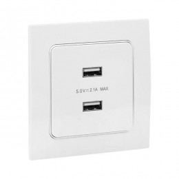 Розетка USB 2-м Стокгольм 2.1А механизм бел. PROxima EKF EYR16-028-10-2USB