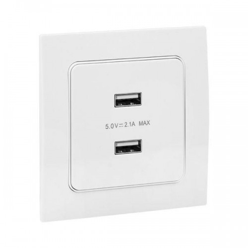 Розетка USB 2-м Стокгольм 2.1А механизм бел. PROxima EKF EYR16-028-10-2USB