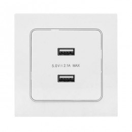 Розетка USB 2-м Стокгольм 2.1А механизм бел. PROxima EKF EYR16-028-10-2USB