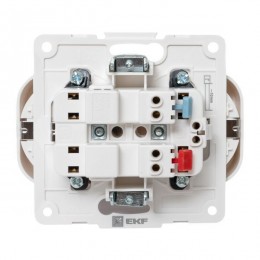 Розетка 2-м СП Стокгольм 16А IP20 с заземл. защ. шторки механизм бел. PROxima EKF EYR16-128-10