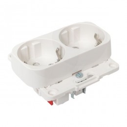 Розетка 2-м СП Стокгольм 16А IP20 с заземл. защ. шторки механизм бел. PROxima EKF EYR16-128-10