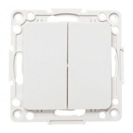 Переключатель проходной 2-кл. Стокгольм 10А винтов. клеммы механизм бел. PROxima EKF EYV10-027-20