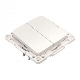 Переключатель проходной 2-кл. Стокгольм 10А винтов. клеммы механизм бел. PROxima EKF EYV10-027-20