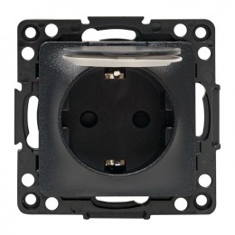 Розетка 1-м СП Стокгольм 16А IP44 с заземл. защ. шторки с крышкой механизм черн. PROxima EKF EZR16-028-10-44