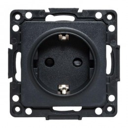 Розетка 1-м СП Стокгольм 16А IP20 с заземл. защ. шторки механизм черн. PROxima EKF EZR16-028-10