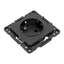 Розетка 1-м СП Стокгольм 16А IP20 с заземл. защ. шторки механизм черн. PROxima EKF EZR16-028-10