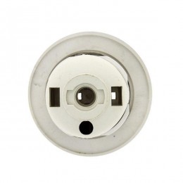 Патрон E27 пластик. с кольцом термостойкий пластик бел. EKF LHP-E27-r