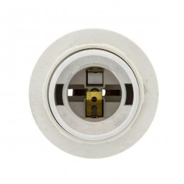 Патрон E27 пластик. с кольцом термостойкий пластик бел. EKF LHP-E27-r