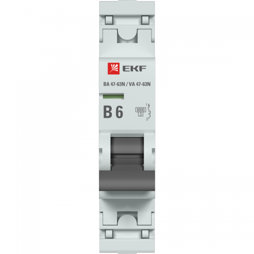 Выключатель автоматический модульный 1п B 6А 6кА ВА 47-63N PROxima EKF M636106B