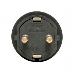 Вилка угловая 16А 2P+PE 230В IP44 с кольцом каучук Basic EKF RPS-017-16-230-44