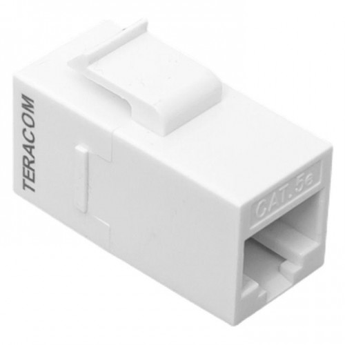 Адаптер проходной TERACOM кат.5E неэкранированный RJ45-RJ45 тип Keystone бел. EKF TRC-INLC-KSTN-5EUTP-WH