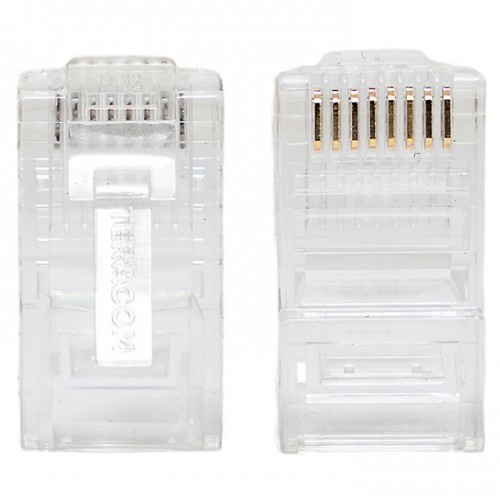 Коннектор RJ-45 TERACOM неэкранированный 8P8C Cat.5E универсальный (уп.10шт) EKF TRC-PLUG-5EUTP-10