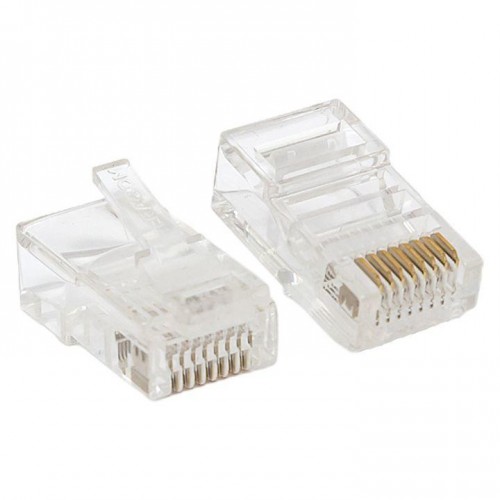 Коннектор RJ-45 TERACOM неэкранированный 8P8C Cat.5E универсальный (уп.50шт) EKF TRC-PLUG-5EUTP-50