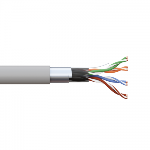 Кабель витая пара F/UTP кат.5e 4 пары solid 24AWG PVC сер. TERACOM PRO EKF TRP-5EFTP-04PVC-GY-IN3