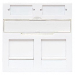 Вставка розеточная 45х45мм формат Mosaic на 2 модуля Keystone защ. шторки с маркерами бел. TERACOM PRO EKF TRP-INS-MOS-2M2P-WH