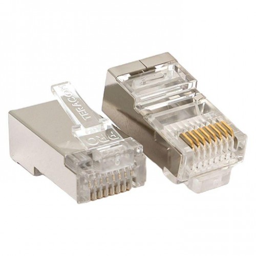 Коннектор RJ-45 экранированный 8P8C 30мкд кат.5e универс. (уп.20шт) TeraLINK PRO EKF TRP-PLUG-5EFTP-20