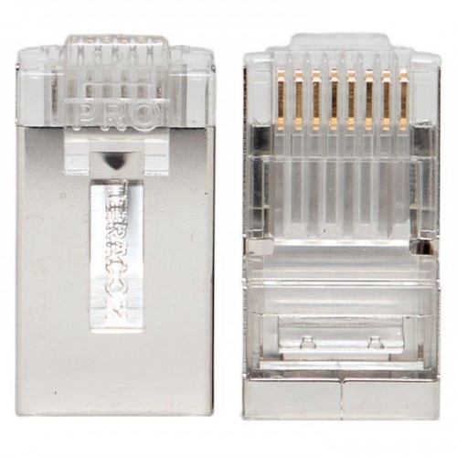 Коннектор RJ-45 экранированный 8P8C 30мкд кат.6 (уп.20шт) TeraLINK PRO EKF TRP-PLUG-6FTP-20