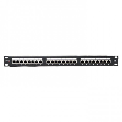 Патч-панель TERACOM PRO 19дюйм кат.5E 1U полный экран STP 24 порта RJ-45 Dual IDC с органайзером EKF TRP-PPNL-5ESTP-1U24