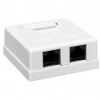 Розетка настенная TERACOM PRO кат.6 неэкранированная 2 порта RJ-45 Dual IDC бел. EKF TRP-WBOX-2RJ45-6UTP-WH