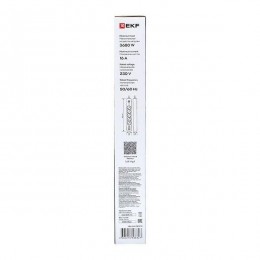 Удлинитель 5х3м IP20 2USB 2.4А+2type-C LUX 1.5кв.мм EKF UBA-LUX-503-TC