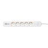 Удлинитель 5х3м IP20 2USB 2.4А+2type-C LUX 1.5кв.мм EKF UBA-LUX-503-TC
