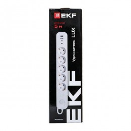 Удлинитель 5х5м IP20 2USB 2.4А+2type-C LUX 1.5кв.мм EKF UBA-LUX-505-TC